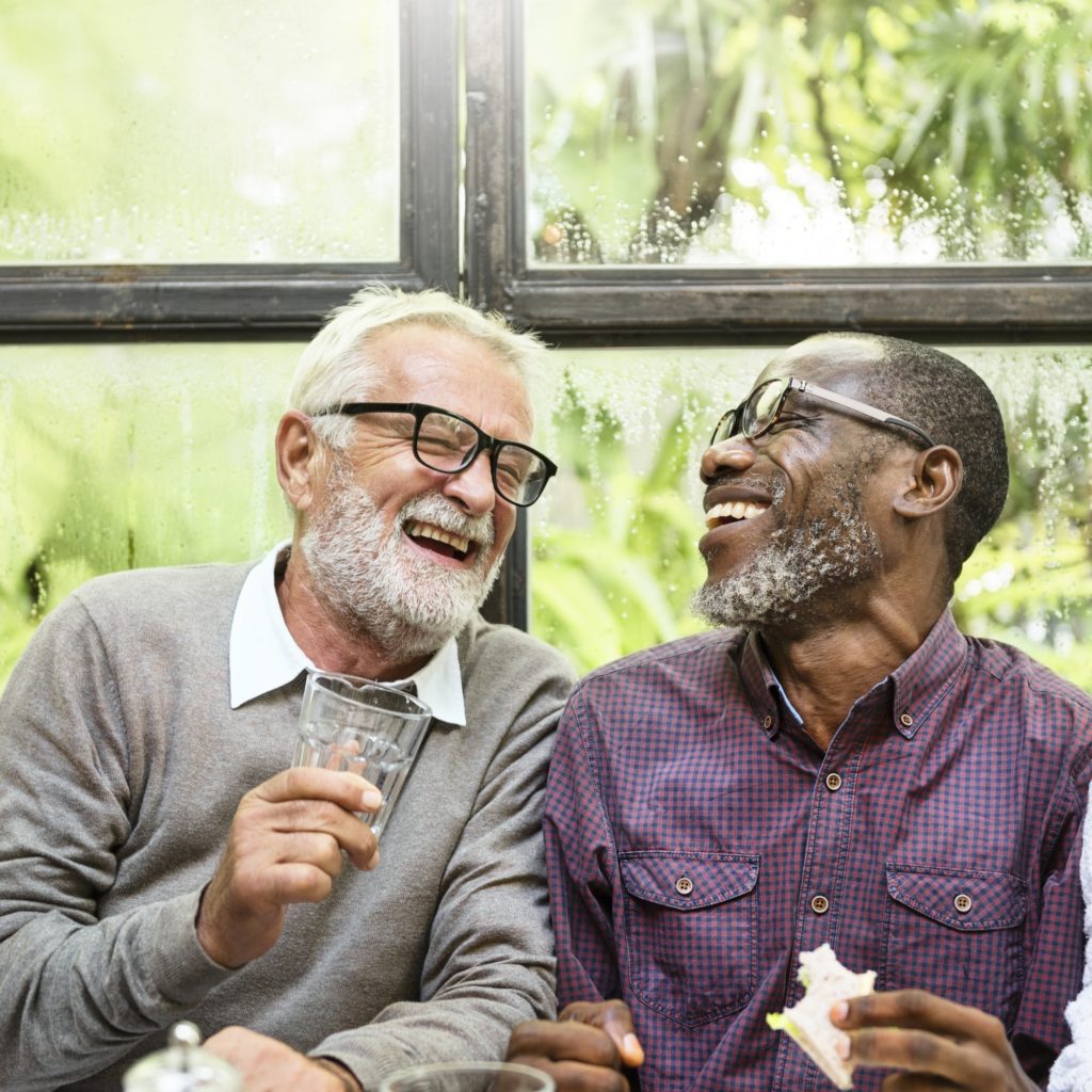 Senior Men Relax Lifestyle Dining Concept